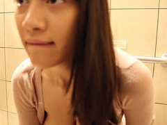 Live squirt in a public toilet