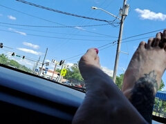 Amateur, Voiture, Fétiche des pieds, Solo, Tatouage, Bizarre