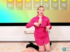 Katie Rose's Weather Report: Big Tits Solo & Blowjob with Upright Boob Play