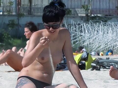 18 anni, Amatoriale, Spiaggia, Nudo, Nudista, Pubblico, Ragazza