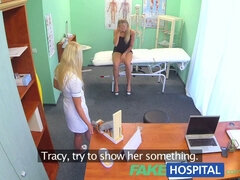 Russian blonde bombshell loves to suck on gorgeous nurse's pussy in fakehospital POV