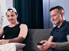 HETEROFLEXIBLE - Horny Jock Derek Kage Caught Babysitter Enzo Muller Watching Soft Porn