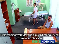 Max Dior & Mea Melone treat a ripped stud with special treatment in fake hospital roleplay
