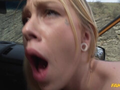 Tattooed Blond Hair Lady Likes To Ride 2 - Fake Driving School