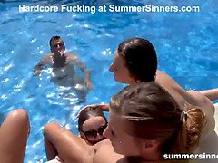 Wild pool summer orgy