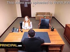 Kira Fox gets called into Principal Green's office for a hot sextape with her stepdaughter
