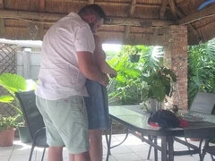 Hot Blonde Neighbor Wife Gets Creampie Fucked on Patio - Homemade Amateur Sex
