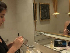 Natalie Monroe: Amateur Brunette Showering in Your Vegas Suite