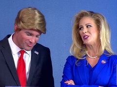 Blonde woman is fucking her political opponent