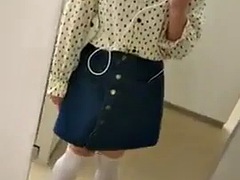 女装男装, イく瞬間, フェティッシュ, 日本人, 公共, シーメール