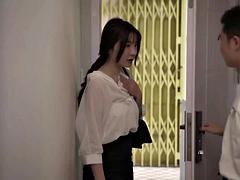 アジア人, 美女, デカパイ, フェラチオ, 中国人, ダブル開発, フィストファック, オッパイの