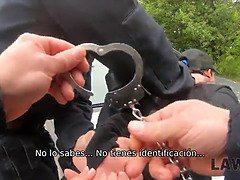 18, 茶髪の, ヨーロピアン, Hd, 牢屋, オフィス, ラフ, ティーン