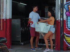 Young Latina blows and fucks stranger in the car