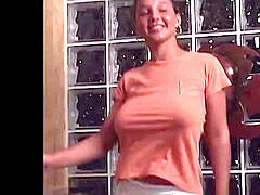 Christina Model - moist T - giant bra-stuffers bouncing