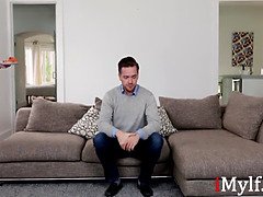 Crystal Rush, the Italian MILF stepmom, fucks her stepson for his Italian cock