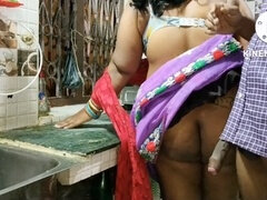아줌마, 큰 엉덩이, 양성적인, 남편, 인도인, 나이든, 젖꼭지, 문신