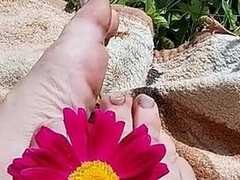 아마추어, 흑갈색 머리, 커플, 유럽인, 머리카락이 많은, 집에서 만든, 밀프, 야외의