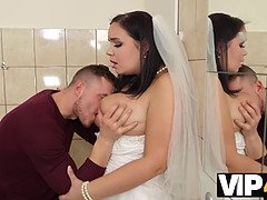 Sofia Lee cheats on her fiance and gets her hairy pussy licked & fucked in the shower