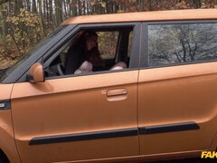 Fake Driving School - Redhead Distracts With No Bra On 2 - Lenina Crowne