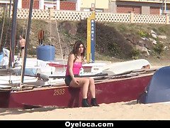 Julia Roca gets her tight Latina pussy pounded in public like a horny little whore