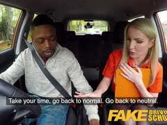 Watch how scottish blonde bombshell, Georgie Lyall, gets her fake driving lesson interrupted by a massive black cock