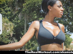 TheRealWorkout- ebony babe porks Trainer After Workout
