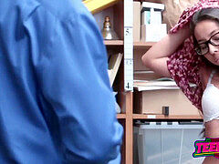 cock-squeezing nubile duo take a tear up in the office