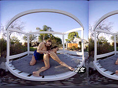 steaming sapphic fucky-fucky With Lexi Belle and Jenna Sativa in Virtual Reality