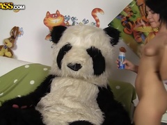 Panda’s brutal dildo porn action
