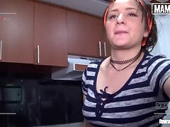 Teen Latina Maid Cleans Landlord's Hard Cock