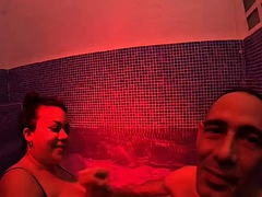 Fuck in public spa footjob and creampie for naughty girl with big tits
