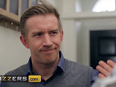Hot british (lana harding) fills her narrow vagina with a thick sausage while others are at home - brazzers