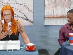 Reality Hardcore with Redhead Shemale Tranny Creamed At The Coffee Shop - Dante Colle