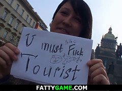 Brunette fat ass bbw picks up tourist
