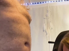 Stroking Cock Over Distracted Pregnant Lady.