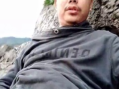 Amateur, Asiatique, Grosse bite, Tir de sperme, Homosexuelle, Branlette thaïlandaise, De plein air, Solo
