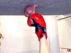 Fearless woman destroys testicles in the exciting Ballbusting boxing video