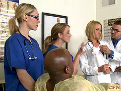 Uniformed nurses dominate stiffys in office