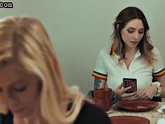 Brunette lesbian babe pussyeaten by GF