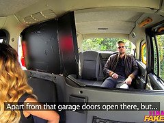 Busty British driver gets a messy facial after getting a fake taxi ride