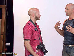 tattooed married man Brock Armstrong gets plumbed by bald gay Drake Jaden