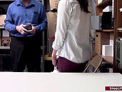 Sneaky lady thief assfucked by loss prevention officer