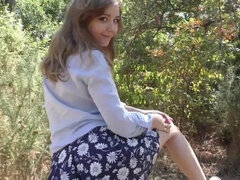18 años, Amateur, Pajear, Masturbación, Al aire libre, Coño, Juguetes, Bajo la falda