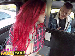 Female Fake taxi Sabien Demonia gets her enormous melons out