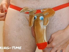 Rudolph's Nose Gets a Shiny Polish in a Festive Christmas Handjob Session (Milking-time)