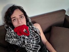The hijab whore couldnt pay the rent! She gave pussy in her place!