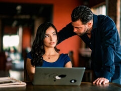 Leie, Blasen, Hundestellung, Büro, Rasiert, Dürr, Jungendliche (18+), Titten