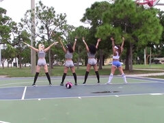 Kelsi Monroe, Sophia Leone, Aaliyah Hadid – Basketball - lesbian threesome workout with young fit brunette babes