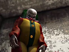 A really dirty girl has her first hard anal fuck with the evil clown