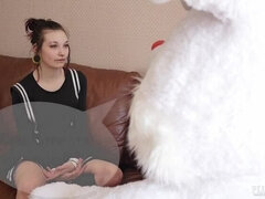 Emo Goth petite teen first time nude and casting with rabbit Jack, cim